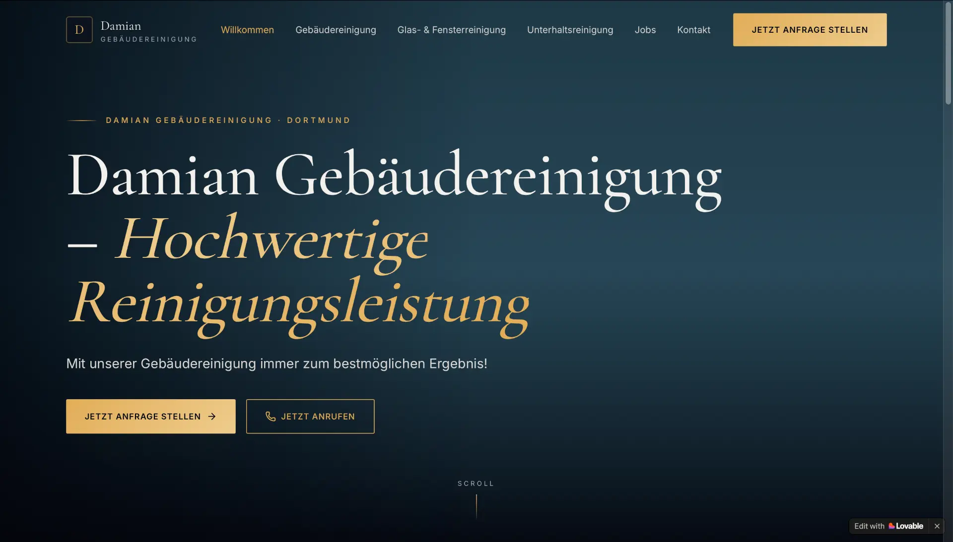 Damian Gebäudereinigung — Website nach dem Relaunch