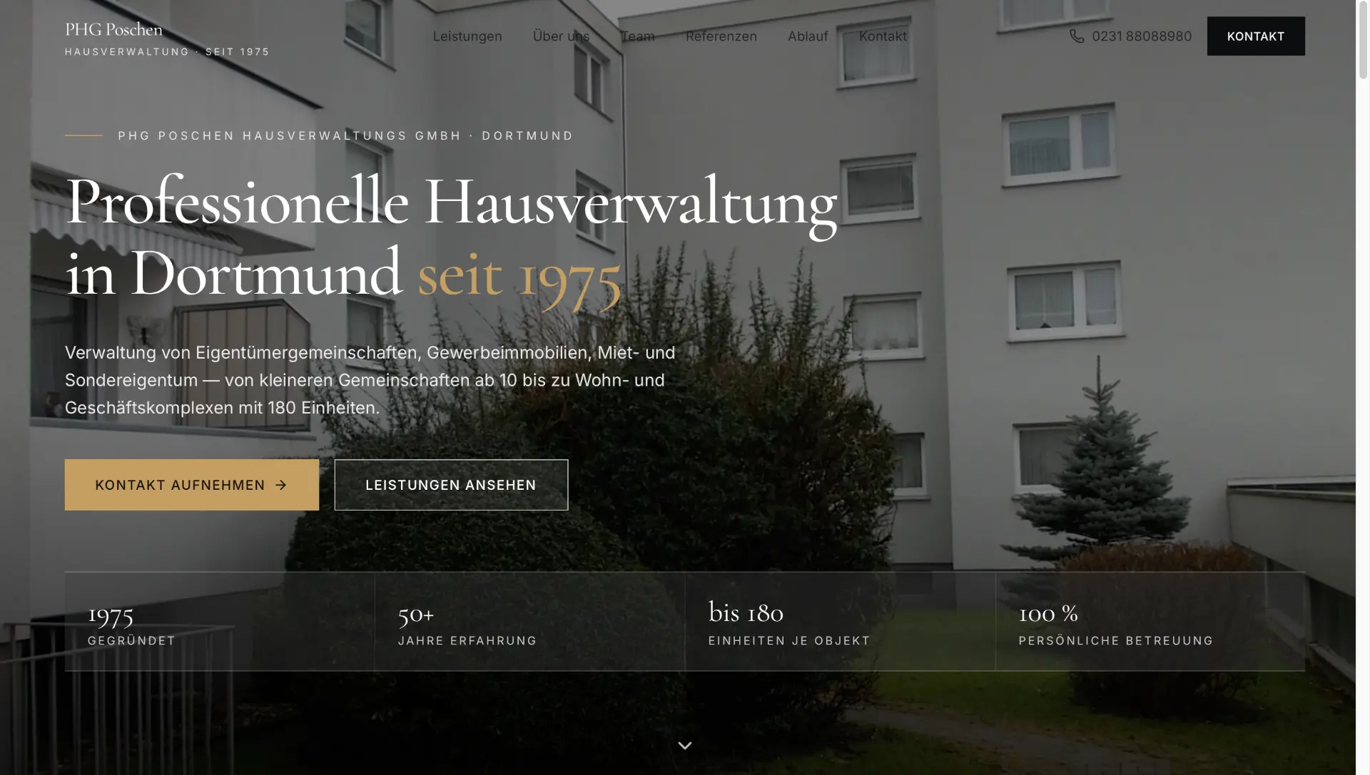 PHG Poschen Hausverwaltung — Website nach dem Relaunch